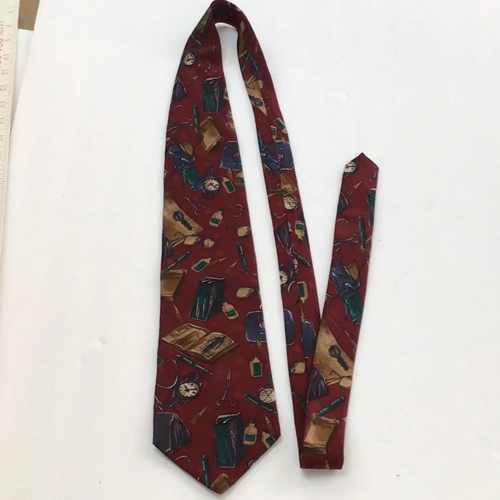 Woodward 100% Italian Silk Medical Physician Surgeon Pharmacist Red Neck Tie - Picture 11 of 13